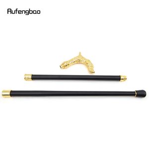 Canne de marche en acier au carbone avec tête de dragon dorée, style léopard, accessoire de mode pour gentleman - Product Image 4