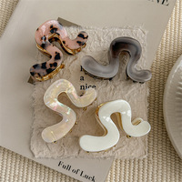 Nouvelle pince à cheveux pour femme de style européen et américain, 6 cm, en plastique, géométrique, accessoires en acrylique, logo personnalisé, accessoire de coiffure quotidien