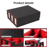 Boîte de rangement portable Torson à trois rangées pour jeux de table avec couvercle amovible en cuir PU, logo personnalisé pour cartes à collectionner TCG Yugioh