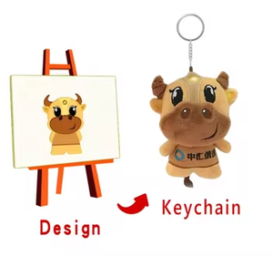 OEM tùy chỉnh dài con chó sang trọng Keychain đồ chơi mềm cẩu thiết kế thêu logo PP bông đầy Quà Tặng siêu mềm Gấu Vật liệu chính - Product Image 2