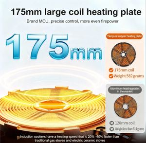 Placa de Inducción Eléctrica Integrada de Nuevo Diseño para Cocina, 110V 1500W, 2 Hornillas con Función de Olla Caliente y Panel de Vidrio de Grado Superior - Product Image 3