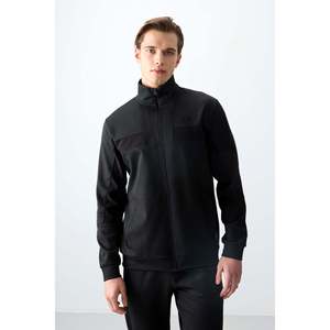 Ensemble de survêtement pour homme noir texturé, coupe standard, brodé - 85248 - Noir/noir - Product Image 5
