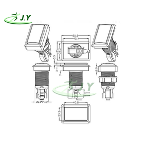 JY Wholesale en stock, pièces de machine de <span class=keywords><strong>jeu</strong></span> d'arcade de haute qualité, bouton poussoir rectangulaire pour <span class=keywords><strong>jeu</strong></span> vidéo 51x33mm avec LED - Product Image 2