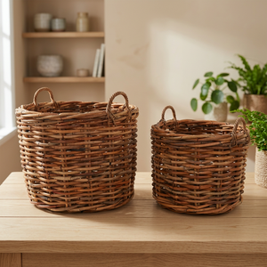 Panier à linge en osier en rotin tissé CL sans doublure de tissu à l'intérieur sans couvercle provenant d'invention - Product Image 2