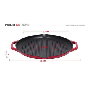 Padella <span class=keywords><strong>in</strong></span> <span class=keywords><strong>ghisa</strong></span> smaltata da 32CM per barbecue per la torrefazione di bistecca e frittura <span class=keywords><strong>in</strong></span> <span class=keywords><strong>ghisa</strong></span> resistente per cucinare all'aperto - Product Image 4