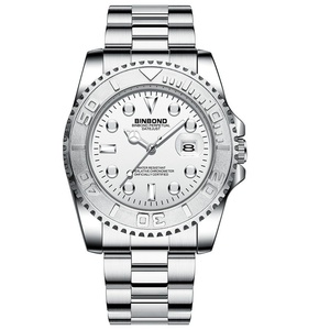 Montre de sport pour homme en acier inoxydable or rose, nouvelle collection, étanche 30M, lumineuse, de luxe, à quartz, pour affaires, vente en gros - Product Image 2