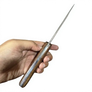 Cuchillo de Hoja Fija de Acero Damasco y Cobre con Mango de Madera, Personalizable, para Caza, Camping y Supervivencia - Product Image 3