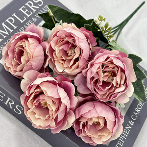 5 Cabezas de Flores de Peonía de Seda, Peonía Artificial para Centros de Mesa de Boda, Decoración del Hogar, Decoración de Mesa, Flores Decorativas - Product Image 4