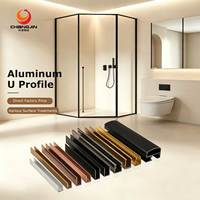 Profilé en U en aluminium pour paroi de douche, profilé en U pour porte de salle de bain en verre, profilé en U pour cabine de douche