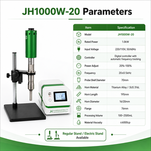 Sonda homogeneizadora ultrasónica de 1000W Mezcladores de alimentos Máquina de ultrasonido de aceite Mezclador portátil con soporte eléctrico - Product Image 5