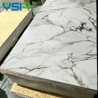 Panneau mural SPC brillant de haute qualité, panneaux en PVC imitation marbre pour mur intérieur