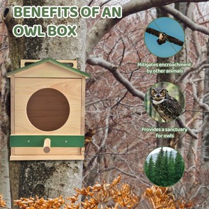 Cajas de Madera Grandes para Búhos, Caja de Anidación de Madera para Búhos en Exteriores, Kit de Cajas de Anidación de Madera para Pájaros - Product Image 4