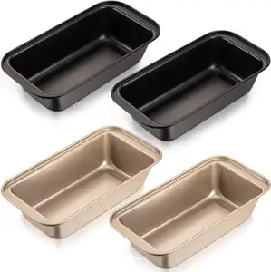 4 miếng không dính Ổ Pan 8.5x4.5 inch thép carbon nhà bếp nướng bánh mì Pan tin hình chữ nhật bakeware cho nhà nướng