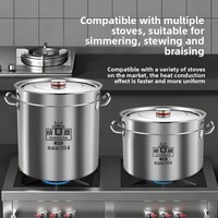 Marmite à soupe et à viande braisée de style chinois Chengjia, double paroi en acier inoxydable 304, qualité alimentaire, pour cuisinière à induction