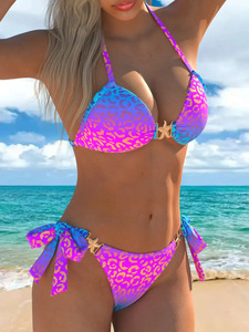OEM/ODM Custom Womens Summer Plus Size Sexy Thong Vacation Bikini Two Piece High Waisted Set - Wrap <b>Tummy</b> <b>Control</b> Swimsuit - Product Image 2