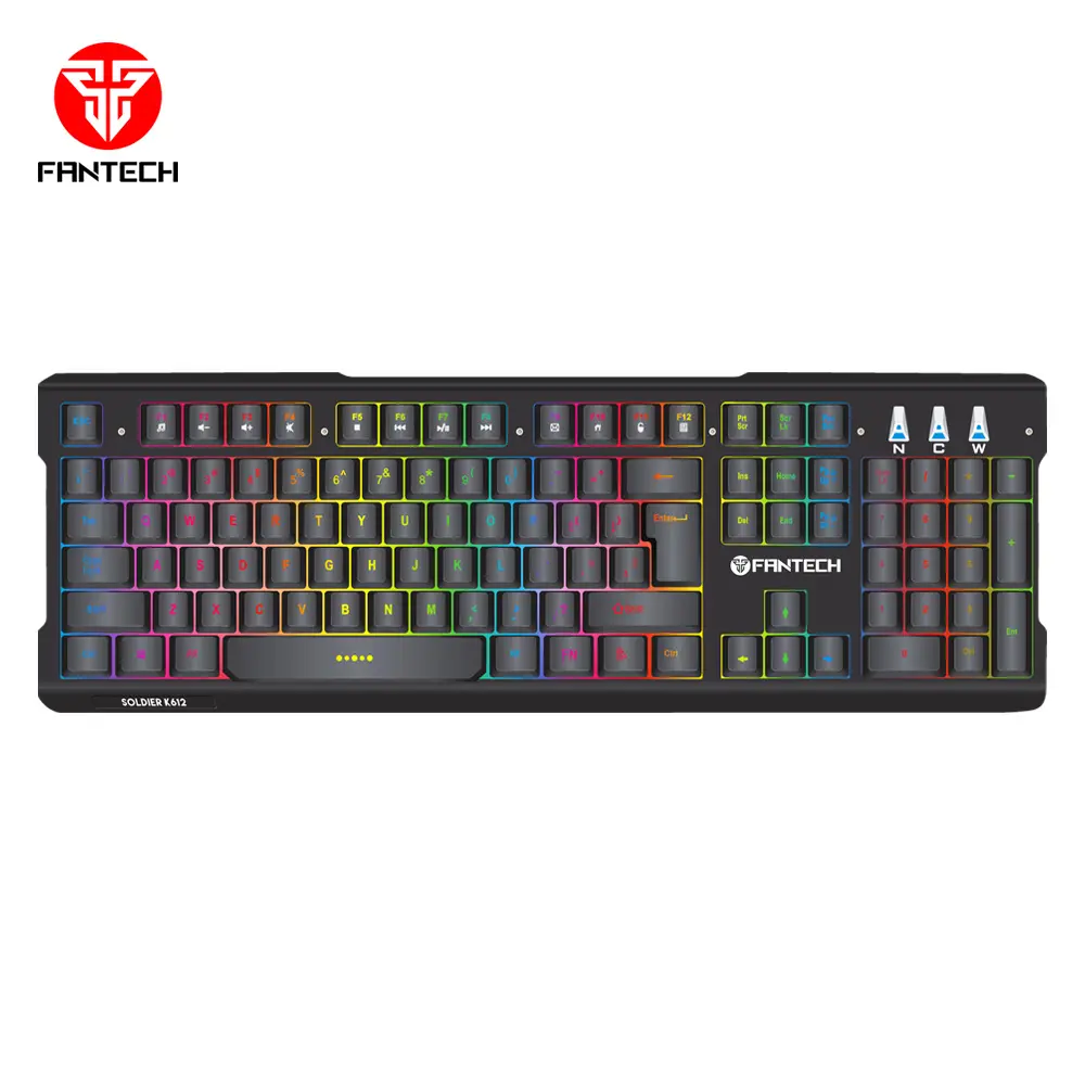 Fantech K612 Soldier RGB Membrane Gaming Keyboard with Metal Top Cover and 9 RGB Modes