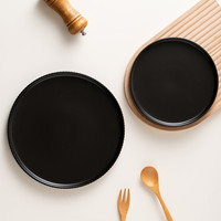Assiettes et bols en céramique émaillée noire de haute qualité service de table vaisselle de luxe ensemble de vaisselle