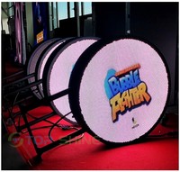 Panneau d'affichage de magasin circulaire extérieur Panneau d'affichage numérique double face P4.28 rond Logo de marque LED