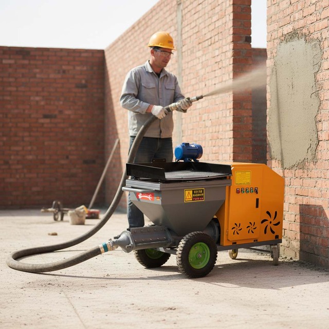 Automatic Sand Wall Putty diesel Power Mortar Cement Spraying Machine for Wall Spray