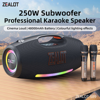 Altavoz Portátil de Alta Potencia de 250w, Caja de Sonido para Fiestas, Altavoz de Karaoke para Exteriores Zealot S89 Original con Micrófono y Bluetooth