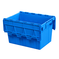 Caisse en plastique empilable, pliable, durable, écologique, certifiée ISO9001/ROHS, avec couvercles, design robuste, capacité 40-60 kg, agriculture