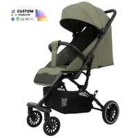 Poussette bébé 3 en 1 personnalisée OEM ODM, cadre léger en acier inoxydable, 4 roues, pliable, portable, pour nouveau-né