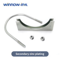 Pince d'échappement en U en acier au carbone argent pince à boulon en U pour tuyau de silencieux