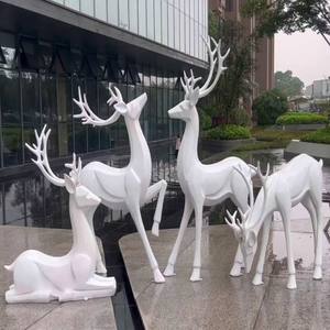 Açık Modern özelleştirilmiş yaşam fiberglas reçine heykel boy Minimalist renkli hayvan geyik heykel - Product Image 6