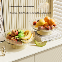 Luxe hoogwaardige fruitthee snack schaal milieuvriendelijke feest opberg schaal snoep schaal plantenpatroon handgeschilderd PET+PP woonkamer