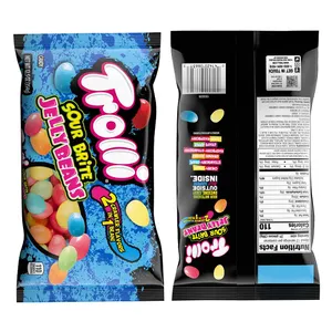 Wholesale Printed Composite Plastic Edibles Jelly Bean Bag Food Candy Snacks Ziplock Packing Foil Bolsa Pouch