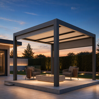Gazebo extérieur imperméable à ouverture automatique, design élégant, résistant aux intempéries, idéal pour balcon