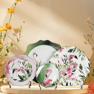 Platos de Cena para Bodas, Platos de Cerámica Personalizados, Vajilla de Porcelana, Platos Base con Diseño Floral - Product Image 2