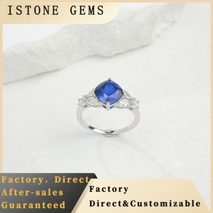 Bague en argent sterling S925 avec saphir, design de niche - Product Image 5