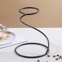Ensemble de café à faire couler sur le verre : Support en spirale, bouilloire à bec de cygne, filtre à café en verre et carafe de 500 ml. Résistant à la chaleur. Barista à domicile/commercial.