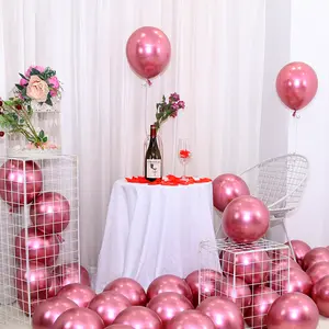 China Wholesale Premium Wedding Birthday Party Decoration 12 Inch Metal Shiny Latex Balloons