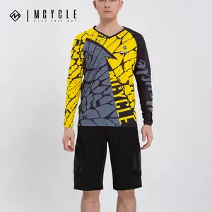 Mcycle Tùy Chỉnh Thăng Hoa Thể Thao MTB Xe Đạp Áo Sơ Mi Dài Tay Áo Xe Đạp Leo Núi Người Đàn Ông T-Shirt Đi Xe Đạp Đua Áo