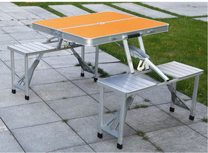 Mesa de Camping Portátil Compacta con 4 Sillas Integradas, Mesa Ligera para 4 Personas - Product Image 3