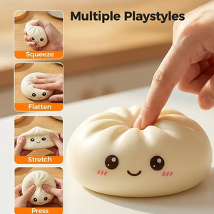Produits de dropshipping 2026 – Jouet anti-stress amusant et mignon en forme de dumpling mystère arc-en-ciel de 8,5 cm avec panier vapeur - Product Image 4