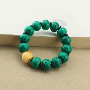 2024 new hot-selling turquoise bracelets for men and women barrel bead play bracelets retro couple accessories fashion jewelry