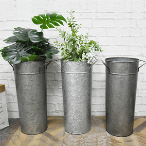 Vase galvanisé de 16 pouces, seau à fleurs en métal français rustique décoratif pour les décorations de centre de <span class=keywords><strong>table</strong></span> de mariage - Product Image 5