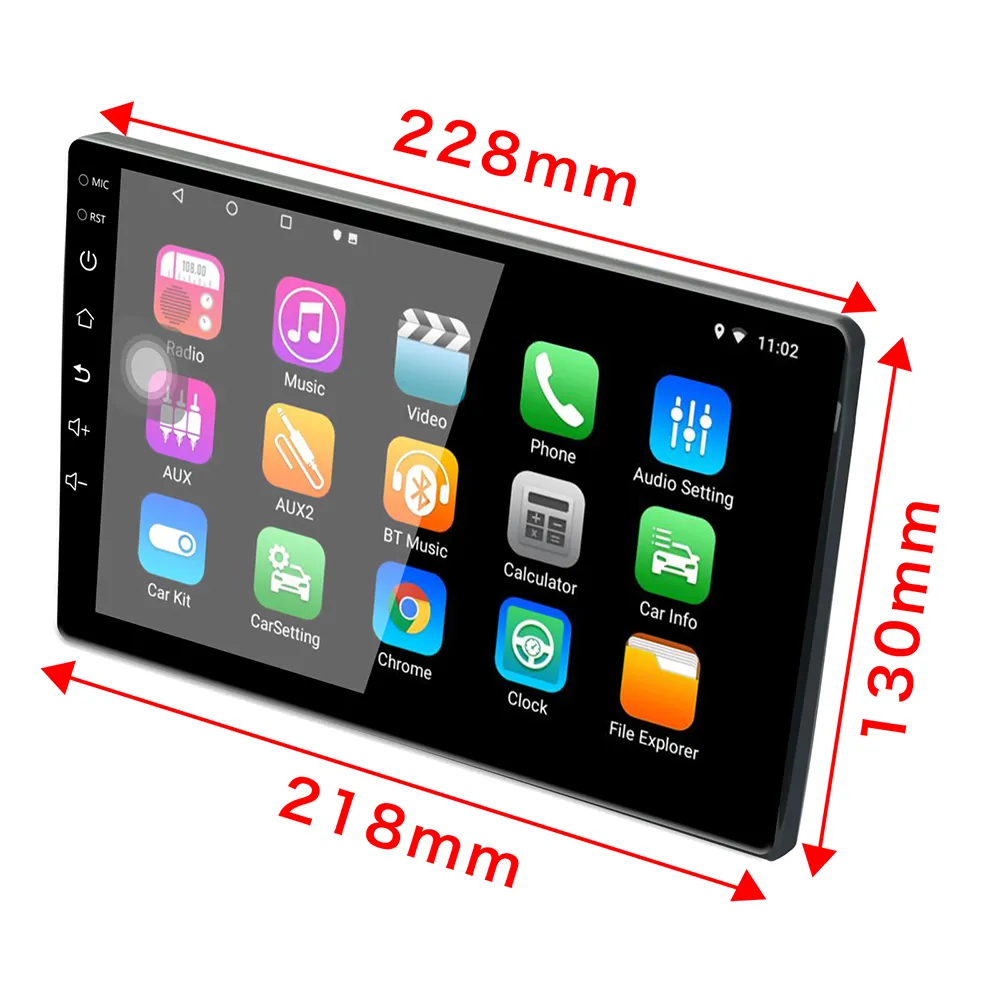 Ezonetronics Universal มัลติมีเดียหน่วย Double Din วิทยุสเตอริโอ2 Din 9นิ้ว Android 10.1 Car Dvd Player