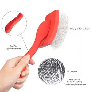 2024 nouveau professionnel toilettage <span class=keywords><strong>Slicker</strong></span> brosse produits de toilettage pour animaux de compagnie en bois brosse pour animaux de compagnie confort peinture <span class=keywords><strong>Slicker</strong></span> brosse pour chiens - Product Image 3