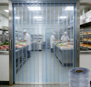 Cortina de PVC para Cocina <span class=keywords><strong>Central</strong></span> BOTHWIN, Lisa, Resistente a los Rayos UV, Grosor de 1-10 mm, Suave, Separa Zonas de Preparación de Carne, <span class=keywords><strong>Verduras</strong></span> y Repostería - Product Image 1