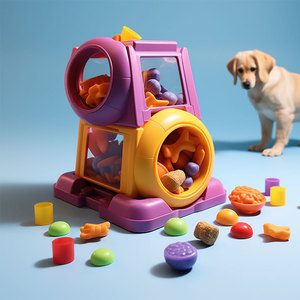Juguete Dispensador de Golosinas Interactivo para Perros, de Plástico, con Formas de Comida Coloridas, Estilo de Dibujos Animados, Alimentación Manual - Product Image 1