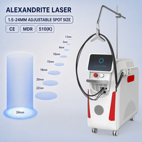 Machine d'épilation laser Alexandrite 755nm, laser Nd Yag 1064nm à refroidissement par gaz DCD, 1.5-24mm, pour l'épilation des cheveux blonds, à vendre
