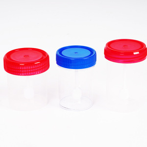 Vaso de Recolección de Muestras Médicas Mike de 40 ml y 60 ml con Tapa de Rosca de Plástico y Graduaciones para Almacenamiento de Muestras - Product Image 1