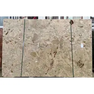 SHIHUI Mix Color Italian Polished Glazed Breccia Rose Marble Stone Slab Wall Tiles For Kitchen Table Top Countertop Table