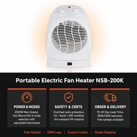 Ventilateur chauffant portable incurvé avec thermostat, chauffage électrique pour pièce, 3 modes chaud/froid, 2000W, contrôle automatique de la température, ignifuge