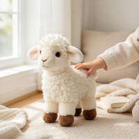 Peluche d'agneau réaliste personnalisée, cadeau promotionnel de marque professionnelle, poupée en peluche de mouton en laine bouclée
