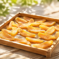 Gedroogde geconserveerde gele perzikplakjes in siroop, zoet, premium, dikke snijding, fruitsnack, bulk, groothandel, OEM, private label